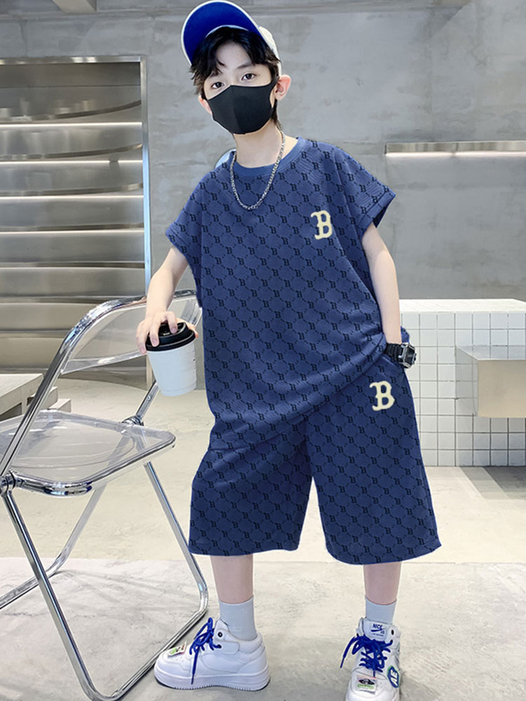 <!--儿童装男童夏装套装2024新款中大童夏季运动背心夏款男孩潮牌帅气-->