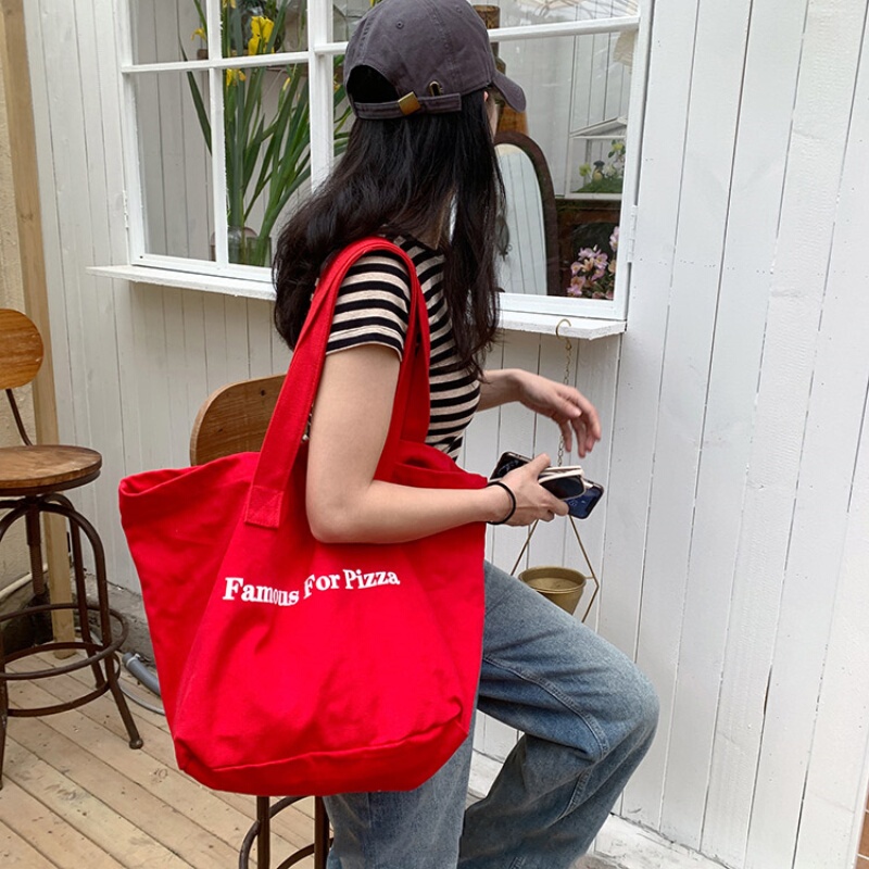 Japanese Stelu Large-Capacity Shoulder Bag for Women, Canvas Versatile Tote Bag, Casual Student Class Bag, Cloth Bag