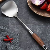 Guiwei 304 stainless steel Rosewood spatula spoon Colander powder rake iron spoon household long handle fried vegetable anti-scalding fried shovel