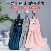 Handle towel can be hung kitchen lazy rag housework cleaning childrens towel absorbent does not lose hair dishcloth handkerchief