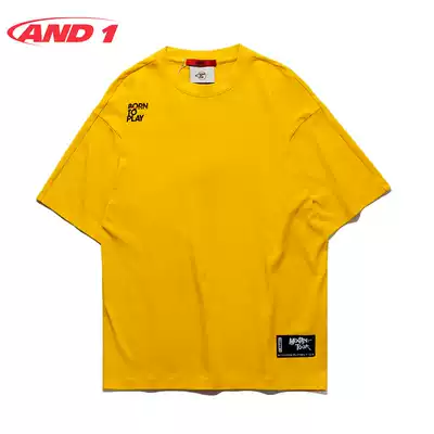 AND1 Men's sports T-shirt 2021 spring men's short sleeved round neck casual T-shirt cotton breathable basketball top