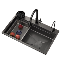 Four Seasons Muge Nano Honeycomb Embossed Stainless Steel Kitchen Sink Large Single Slot Household Wash Basin Thickened Under Counter Basin