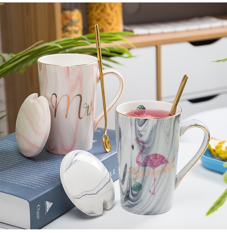 Nordic keller cup one valentine 's day getting the custom large capacity domestic ceramic cup with a spoon
