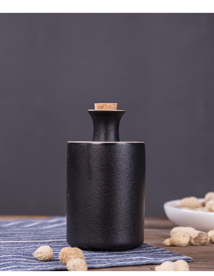 Japanese sake wine suit household hot hip flask temperature wine wine liquor cup small a small handleless wine cup ceramic points bamboo pallets