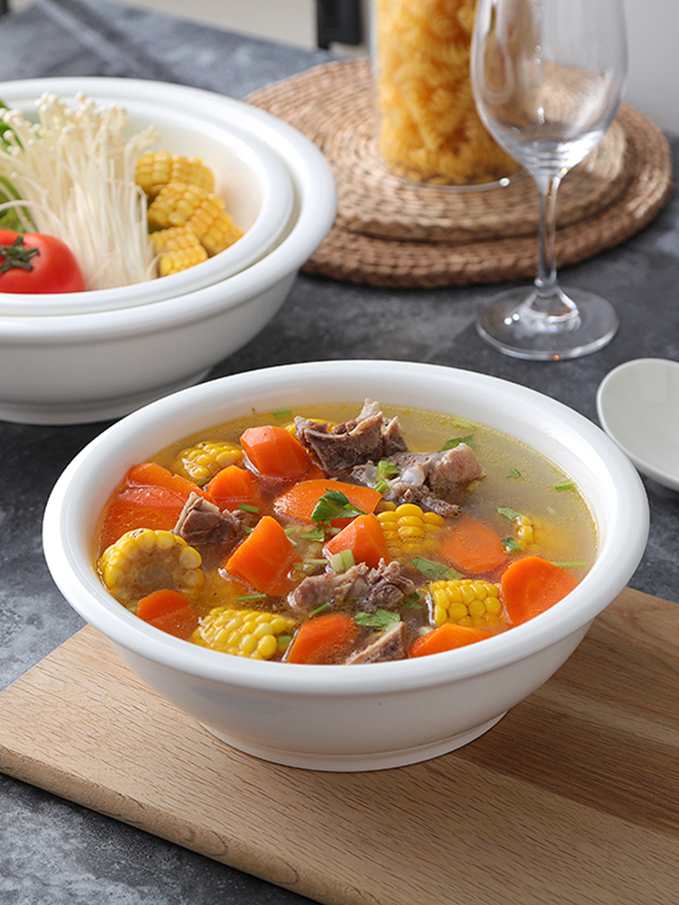 Ceramic bowl with small white soup basin soup bowl rice bowl of a large ltd. rainbow such as to use the hotel hotel