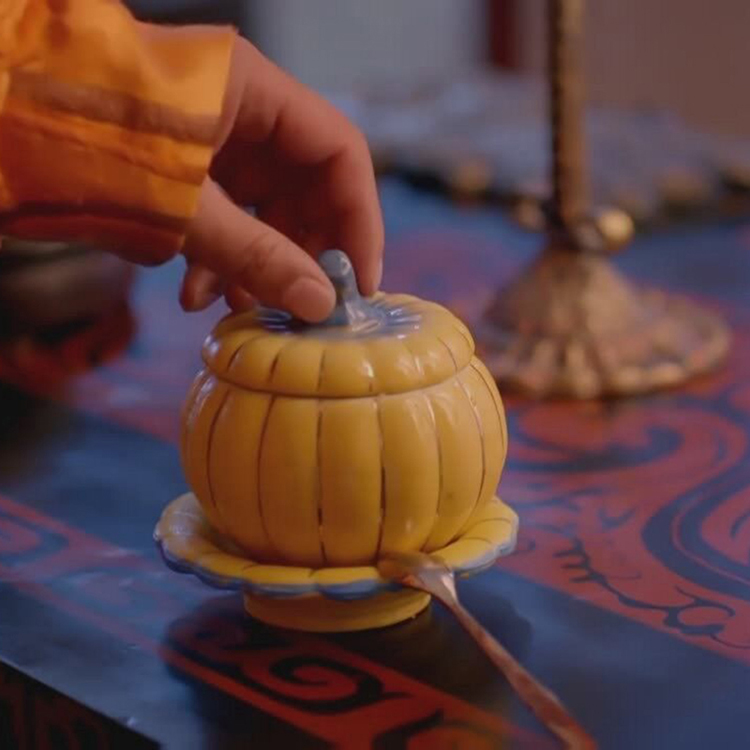 Ceramic pumpkin porridge large soup bowl rainbow such as bowl hotel characteristics tableware household dessert bowl chicken stew custard bird 's nest