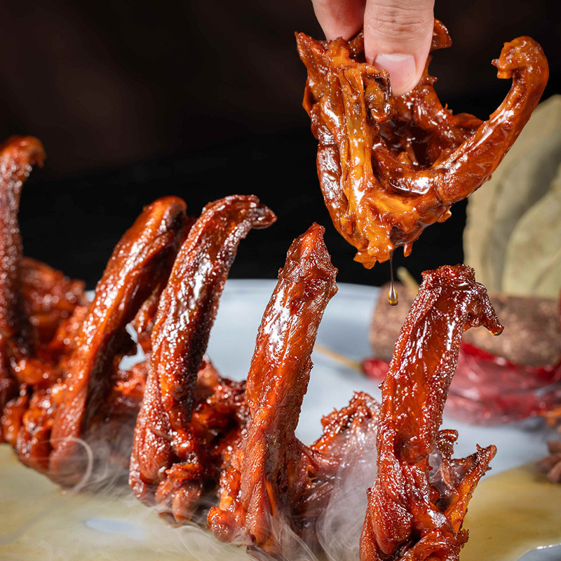Ice-Cooked Honey-Glazed Duck Collarbone Snacks, Casual Food, Duck Bones, Duck Collarbone Braised Food, Ready-To-Eat Vacuum-Packed