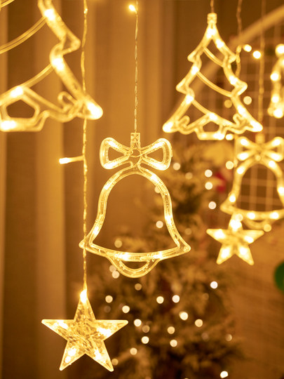 Led star lights atmosphere lights with christmas lights flashing string lights starry sky curtains shop decoration scene layout