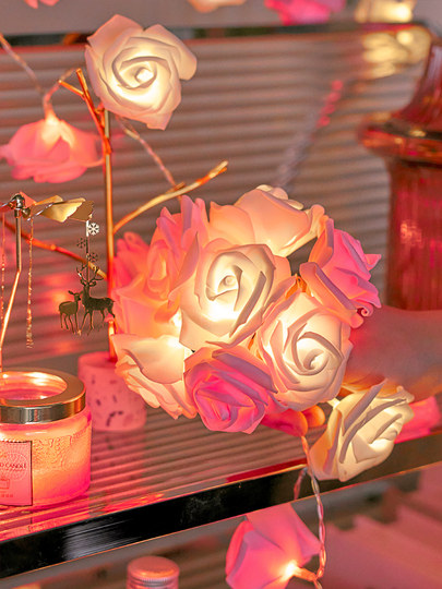 Romantic rose flower lights flashing string lights trunk proposal interior decoration surprise atmosphere light birthday decoration