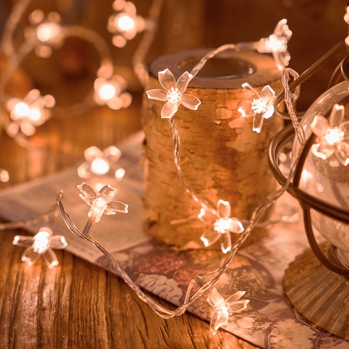 Sakura Led Light Lantern Lantern Light Strings, полные звезд Новый год