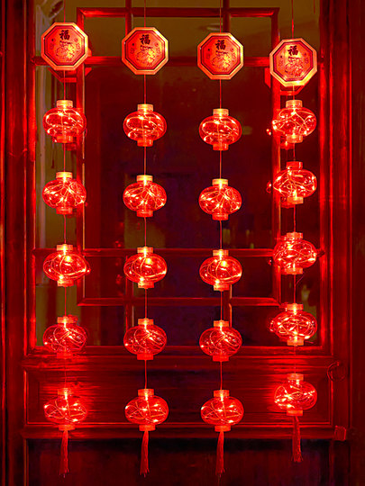 New Year Decorations 2026 New Spring Festival Red Lantern Hanging Decoration Scene Layout Door Pendant Balcony Glowing Lantern