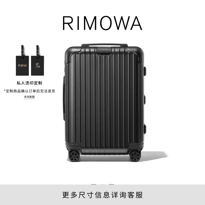 [12 Рассрочка] Базовый матовый черный чемодан для багажа RIMOWA Essential Matt Black Suitcase Trolley Case