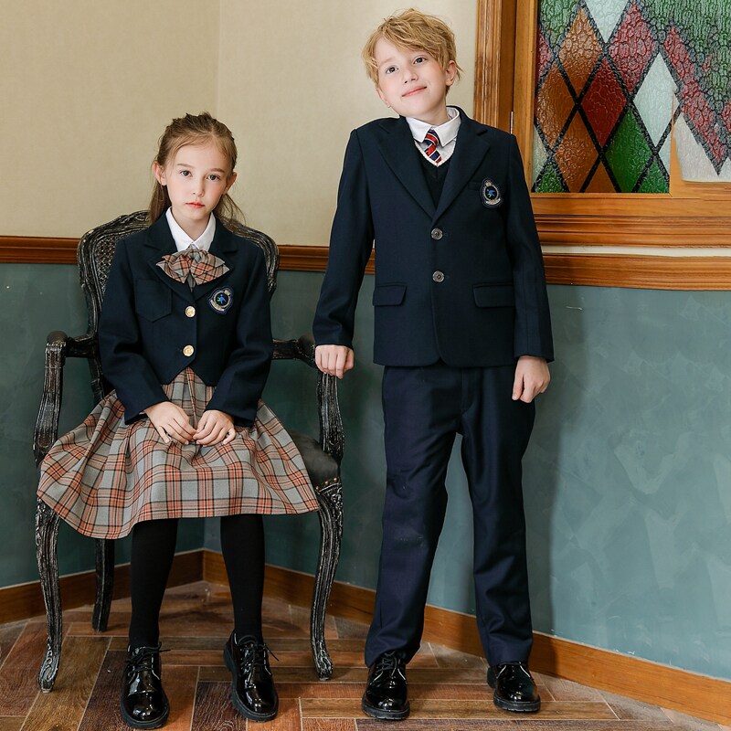 Children's suit suit British College wind sixth grade school uniform performing clothes spring and autumn winter three pieces