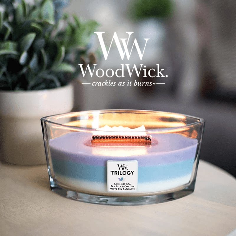 American WoodWick fireplace three-color incense candle big bottle of lavender essential oil New wedding birthday gift female companion gift