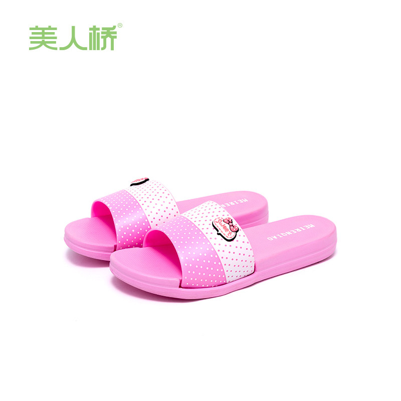 Beauty Bridge Women's Flip-Flops Bow Flat Slippers Fashion Cartoon Slippers