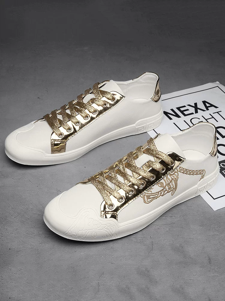 Классическая коллекция Versace 2023 Новый весна Лоферы Мужские кроссовки Стильные универсальные стильные повседневные европейские станции стильные бренды