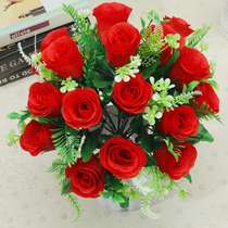 Artificial flower decorations on the living room refrigerator dining table coffee table plastic glue flowers interior decoration bunch fake flower potted plants