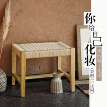 Net Red Solid Wood Dresden Nordic Makeup Stool Modern Simplicity Joins Dresden Dresser Chair Stool Bedroom Short Stool