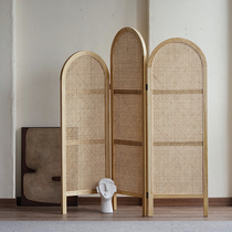 Solid wood minimalist screen Dingding Bedroom shelter Home partition Nordic style minimalist modern day style grid screen