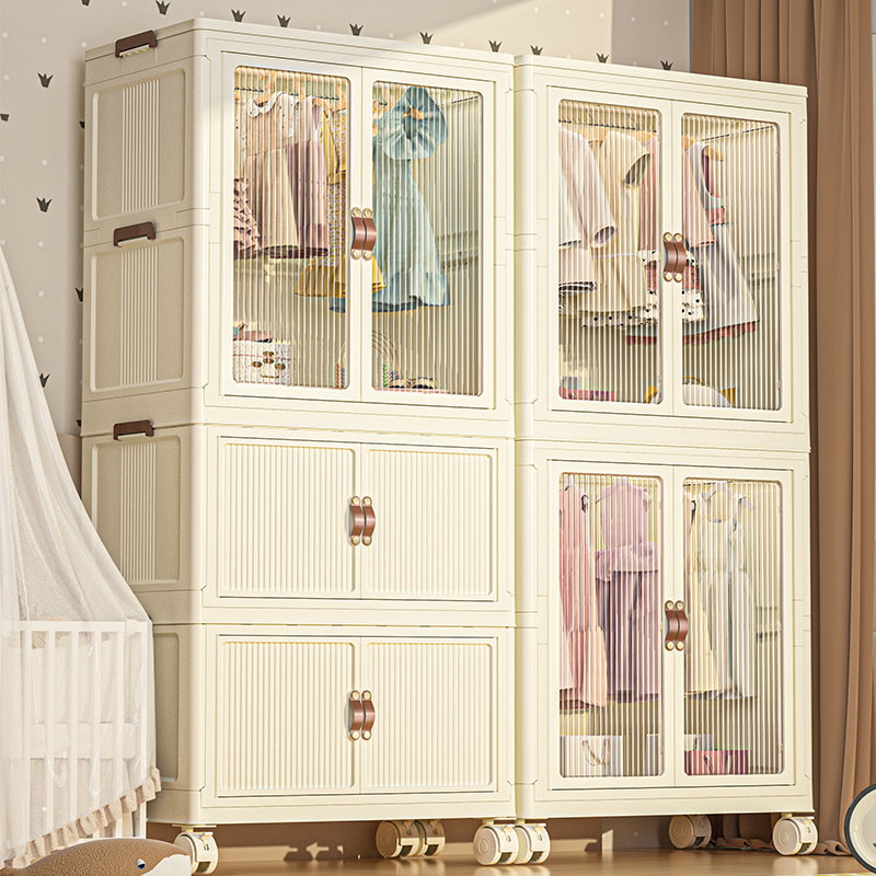Baby clothes storage cabinet free of mounting baby wardrobe children small closet finishing plastic home zero food lockers-Taobao