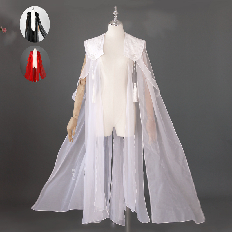 Ruoshuifang Ancient Style Cape Coat Original Solid Color Versatile Flowing White Red Black Hanfu Ruoshuifang Ancient Style Cape Coat Original Solid Color Versatile Flowing White Red Black Hanfu