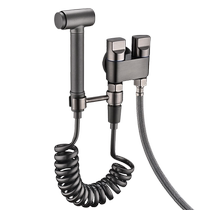 Gun gray toilet cleaning spray gun faucet three-way companion household high-pressure one-in-two-out booster flusher