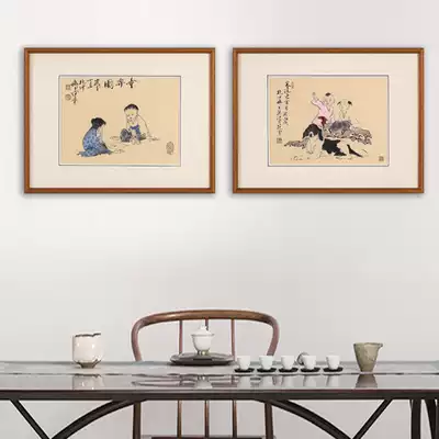 Suzhou embroidery Jinmian Silk Pure handmade Su embroidery finished hanging painting figure Chinese painting style corridor bedroom living room hanging painting
