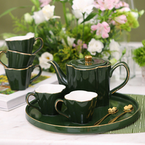 European luxury ceramic fruit teapot tea cup set flower teapot boiled tea candle heated afternoon tea set