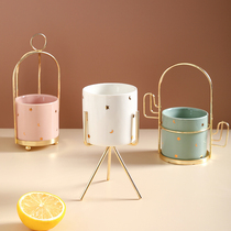 Cute leaves stainless steel fruit fork set home Net red fruit fork light luxury fruit sign fruit storage tank