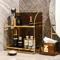 Light luxury cosmetics wash table rack double transparent acrylic bathroom perfume skin care product storage box
