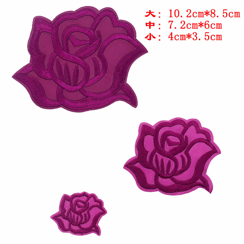 Down Jacket Patch Fabric Flower Patch Embroidery Small Size Washable Hole Repair Flower Rose Clothing Adult