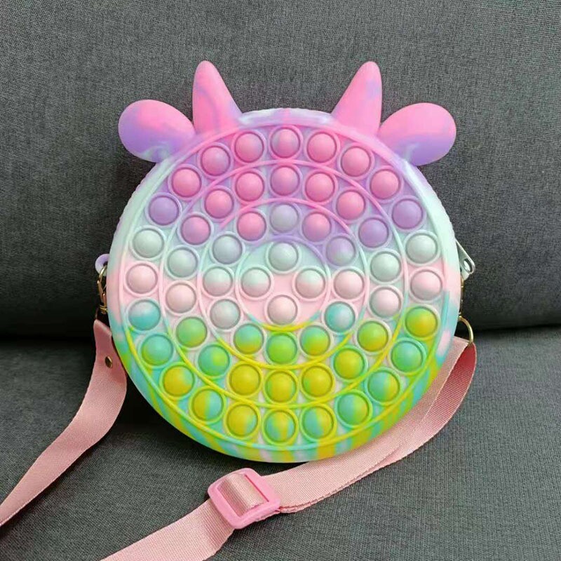 Креативные игрушки для детей 彩虹硅胶手指按按泡泡乐popit玩具大灭鼠先锋包包fidget解压神器 Gumahus