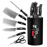 Damascus Leather Six -Piece Set+цилиндрический нож