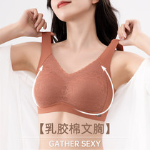  Underwear womens non-steel ring summer thin section seamless beauty vest-style breast anti-sagging small chest gathered sports bra cover