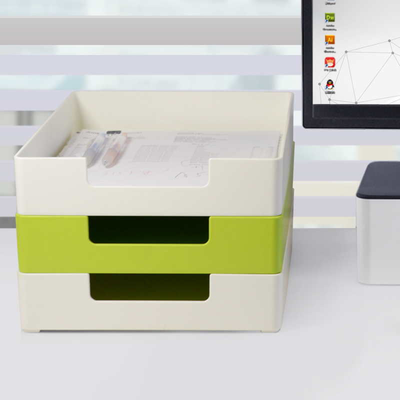 Creative Desktop A4 Paper File Containing box square Superimposed Office Supplies Stationery Data Finishing Containing basket