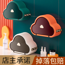 Cloud face towel shelf Bathroom storage box Wall-mounted non-perforated face towel bathroom hanging shelf net red