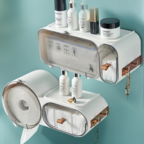 Disposable face towel storage box Wall-mounted household toilet free hole wipe face towel shelf reel box