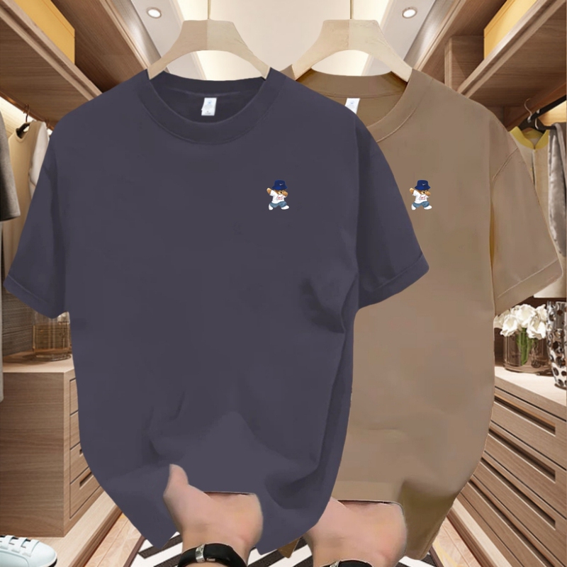 [Outlet Store] 300g Heavyweight Pure Cotton Short-Sleeve T-Shirt for Men, New Summer Sports Casual Top, Undershirt