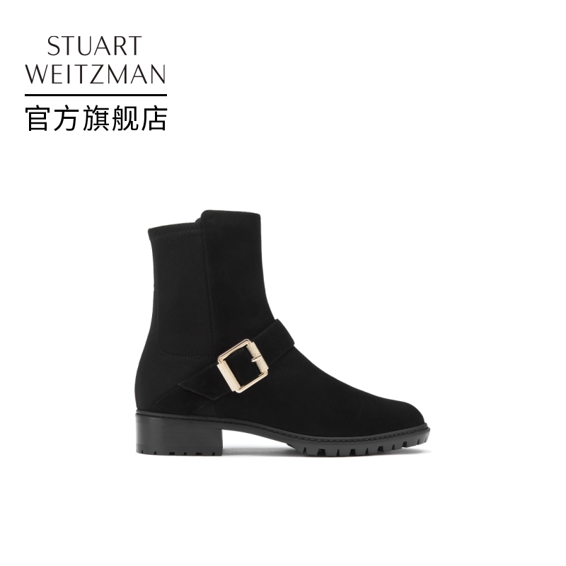Stuart Weitzman SW 5050CITY BUCKLE BOOTIE 2021 new handsome SHORT boots for women