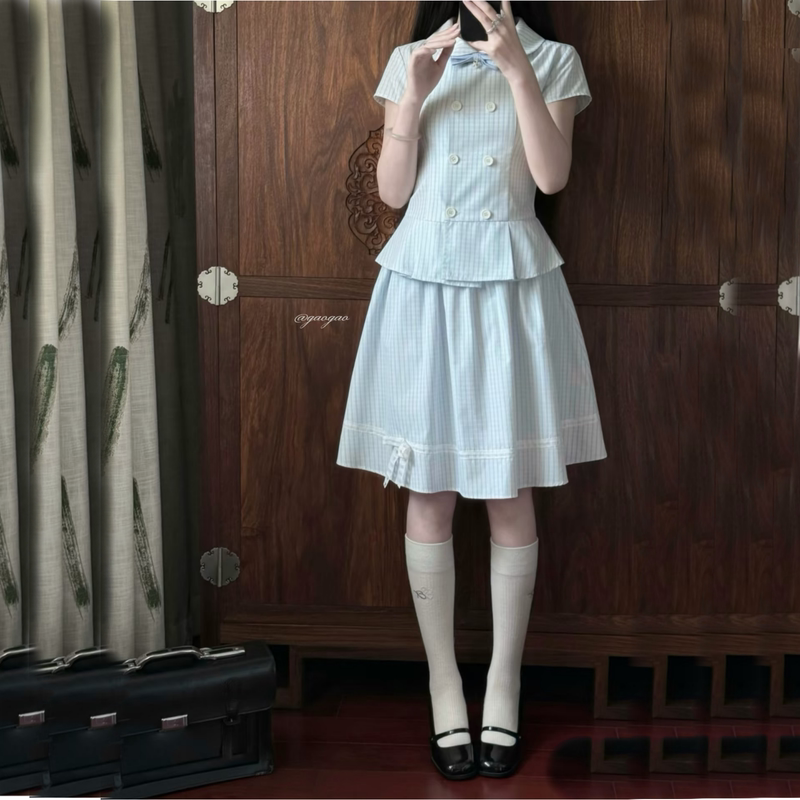 873《Qingti》Video Tutorial Little Red Leaf Pattern Academy Shirt and Skirt Set Clothing Pattern Cutting Diagram 873《Qingti》Video Tutorial Little Red Leaf Pattern Academy Shirt and Skirt Set Clothing Pattern Cutting Diagram