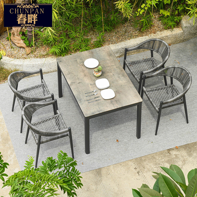 Spring Balcony Fuji Channel Hotel Outdoor Garden Terrace Nordic Leisure Table & Chair Coffee Outdoor Chair