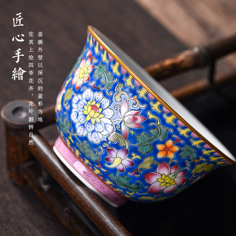 Jingdezhen flagship store ceramic hand - made paint only three tureen archaize of colored enamel porcelain cups a single tea sets