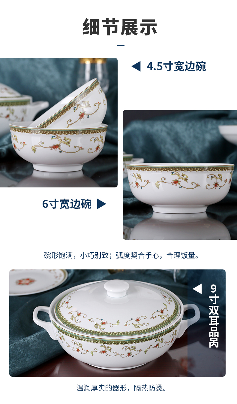 Jingdezhen official flagship store red Chinese porcelain tableware waves dishes suit home dishes combine your job