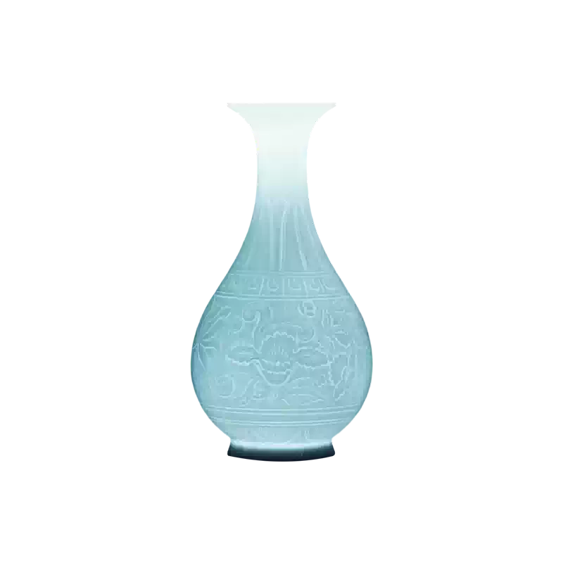 景德镇官方陶瓷透光青花玲珑瓶卧室创意桌面装饰品中式玄关花瓶-淘宝