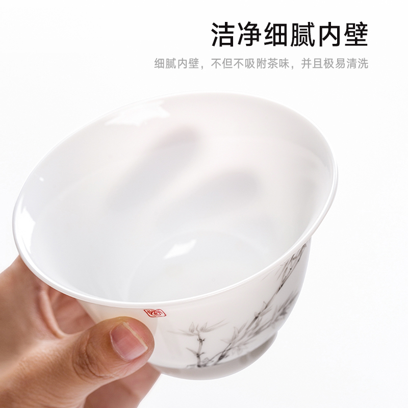 Jingdezhen flagship store hand - made kunfu tea tureen household ceramic cups tureen single tea bowl tea tureen