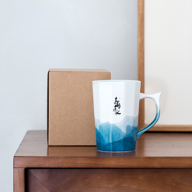 Jingdezhen flagship store keller ceramic coffee cup creative household lovers glass manual custom office
