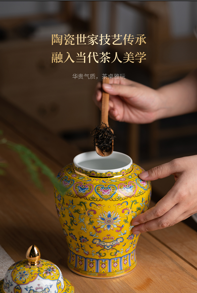 Jingdezhen flagship store of the see colour full wrapped in lotus flower general ceramic tea pot furnishing articles in the jar
