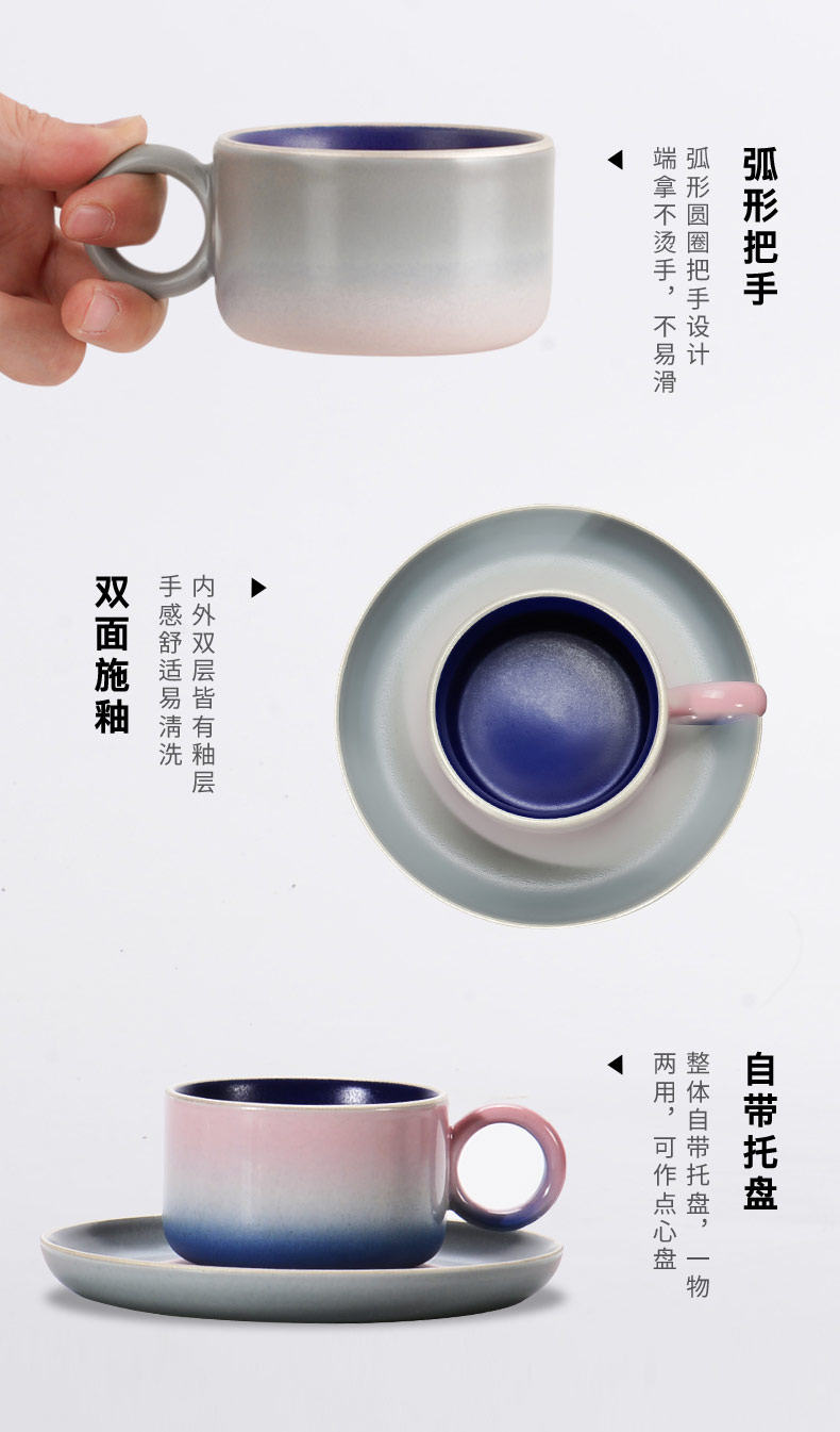 Jingdezhen small delicate Nordic ins hand blunt high - end key-2 luxury suits for ceramic coffee cups and saucers mugs