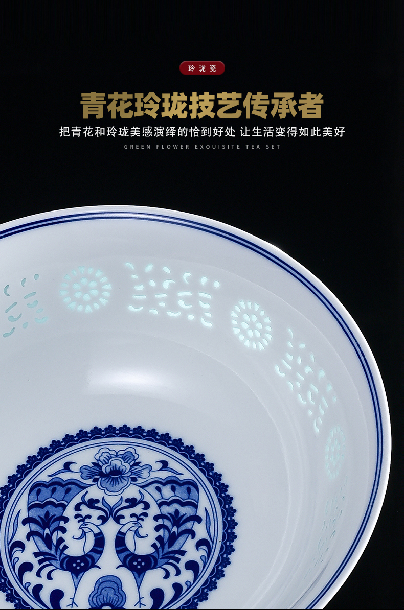 Jingdezhen flagship store of Chinese blue and white porcelain bowls white porcelain tableware to use fish dish soup pot collocation bulk, individual freedom