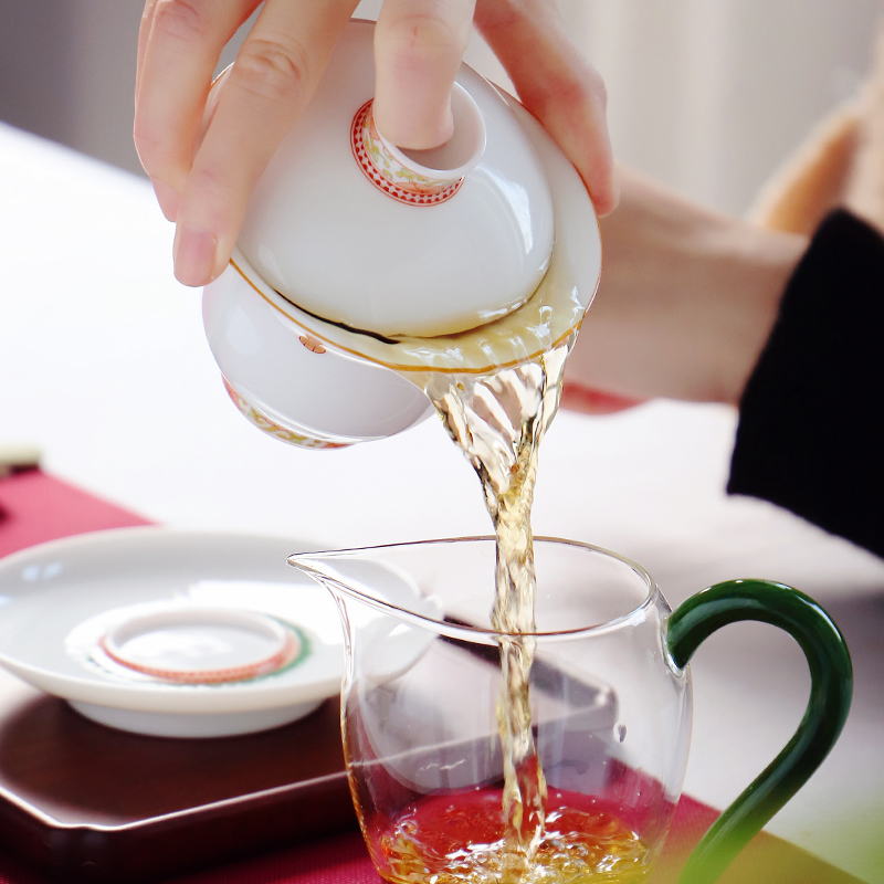Jingdezhen flagship stores in hand - made ceramic tureen single kung fu tea cups sample tea cup tea tureen